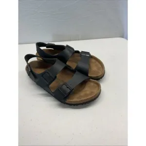 Birkenstock Men's Sz. 45/12 Black Leather Milano Adjustable Sandals