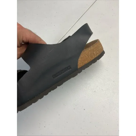 Birkenstock Men's Sz. 45/12 Black Leather Milano Adjustable Sandals