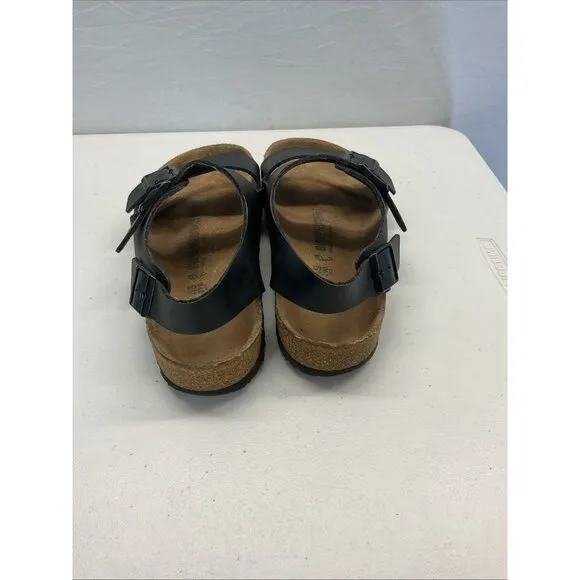 Birkenstock Men's Sz. 45/12 Black Leather Milano Adjustable Sandals