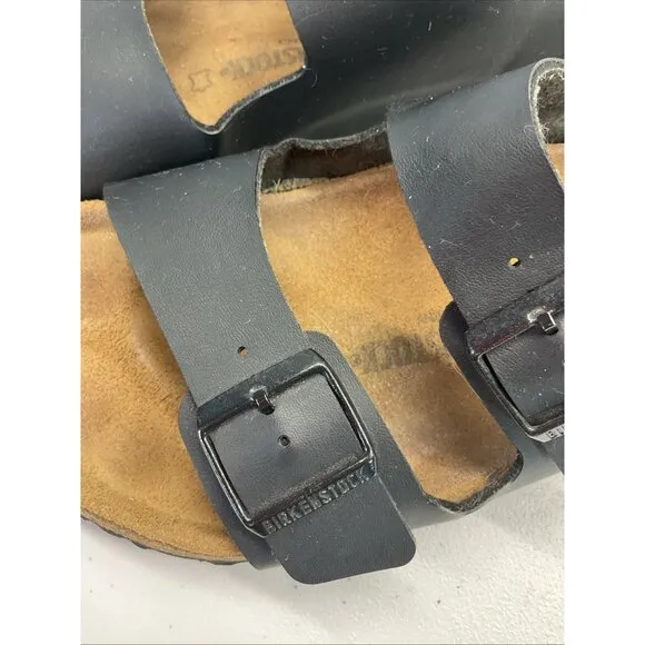 Birkenstock Men's Sz. 45/12 Black Leather Milano Adjustable Sandals