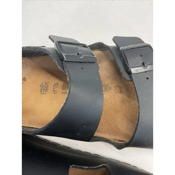 Birkenstock Men's Sz. 45/12 Black Leather Milano Adjustable Sandals