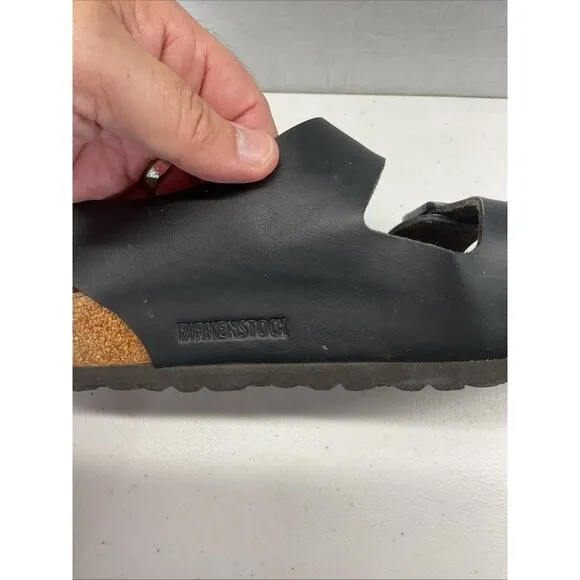 Birkenstock Men's Sz. 45/12 Black Leather Milano Adjustable Sandals