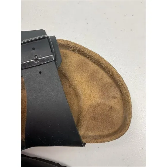 Birkenstock Men's Sz. 45/12 Black Leather Milano Adjustable Sandals