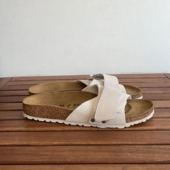 Birkenstock Oita Suede Leather Sandal Antique White EU 39/US Women Size 8