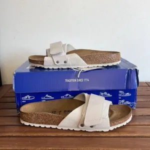 Birkenstock Oita Suede Leather Sandal Antique White EU 39/US Women Size 8