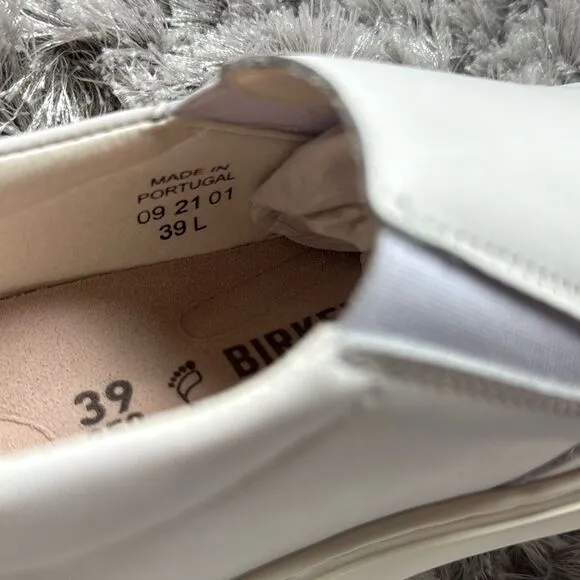 Birkenstock Oswego Slip-on White Leather Shoe Size EU 39 Regular Fit
