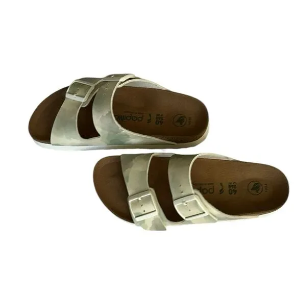 Birkenstock Papillio Arizona Platform Watercolor Khaki, Size 9 (40), NWT flaw