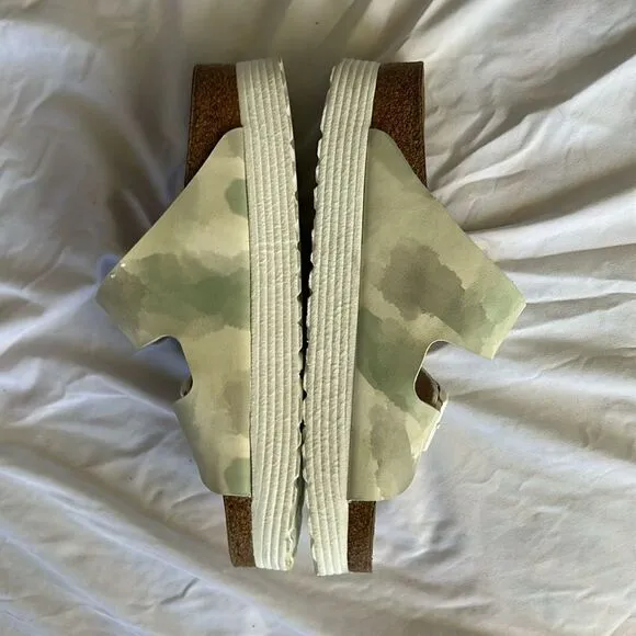 Birkenstock Papillio Arizona Platform Watercolor Khaki, Size 9 (40), NWT flaw