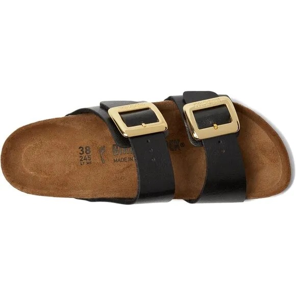 Birkenstock Shoes Sydney Luxe Buckle Licorice Black Slide Sandals