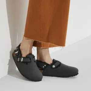 🖤BIRKENSTOCK TOKIO SHEARLING OILED LEATHER SHOES IN BLACK 38 7- 7.5 NARROW FIT