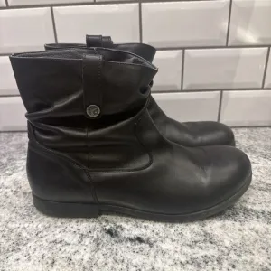Birkenstock Women's Sarnia Boots Black Leather Size‎ 10.5-11 US 42 EU Motorcycle