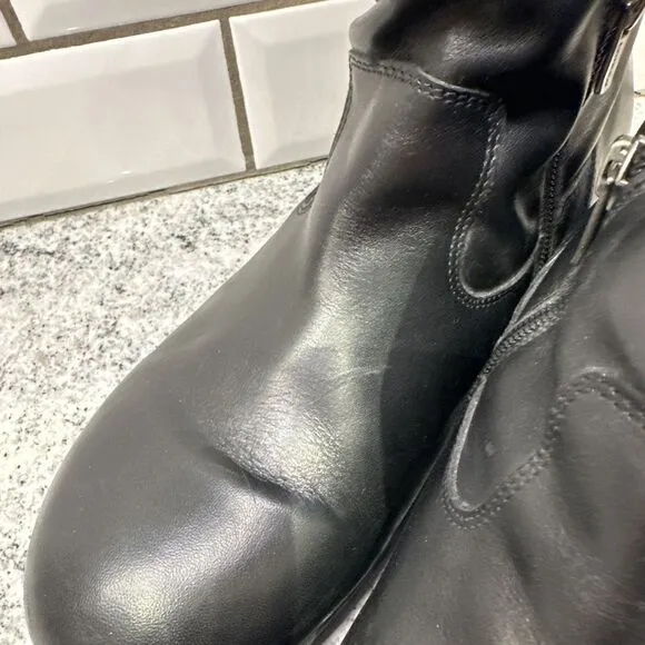 Birkenstock Women's Sarnia Boots Black Leather Size‎ 10.5-11 US 42 EU Motorcycle