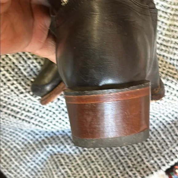 Black and Brown Cowboy Boots with Decorative Stitching