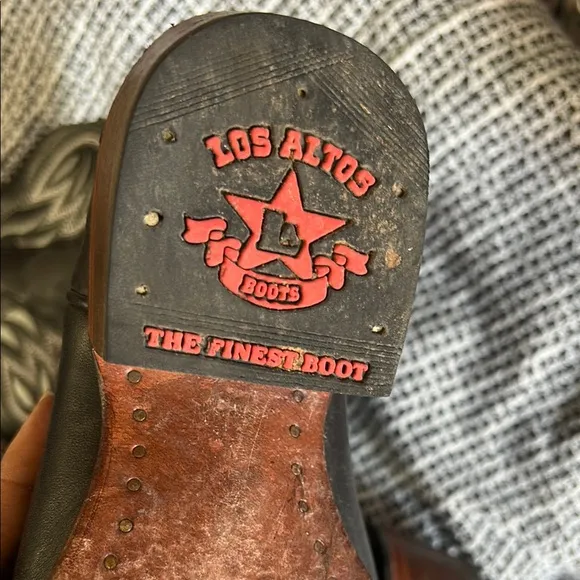 Black and Brown Cowboy Boots with Decorative Stitching