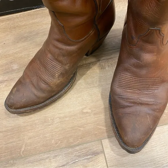 🌟BLACK JACK🌟 CUSTOM HANDMADE USA MENS COWBOY BOOTS BROWN US SZ 9.5 D