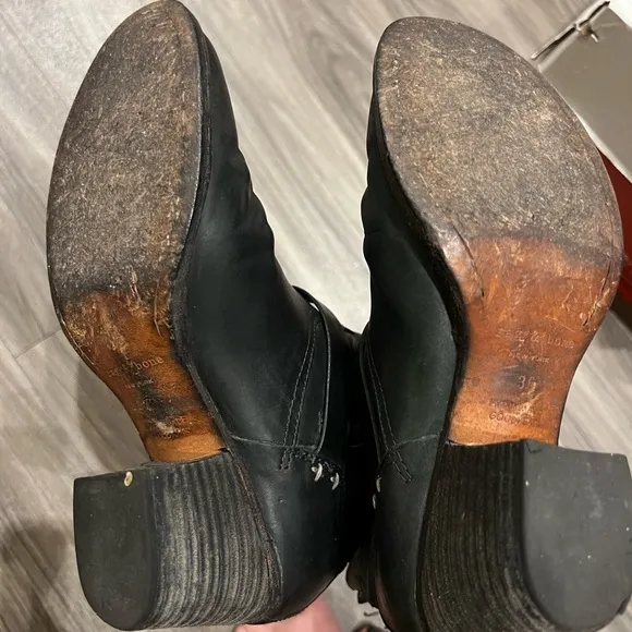 Black Leather Ankle Boots