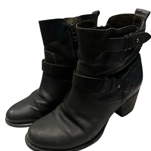 Black Leather Ankle Boots