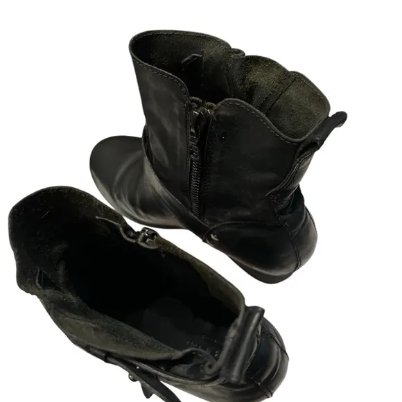 Black Leather Ankle Boots