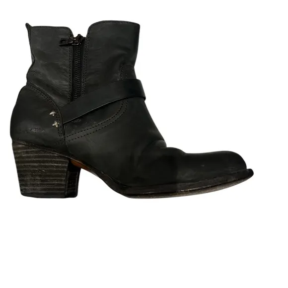 Black Leather Ankle Boots