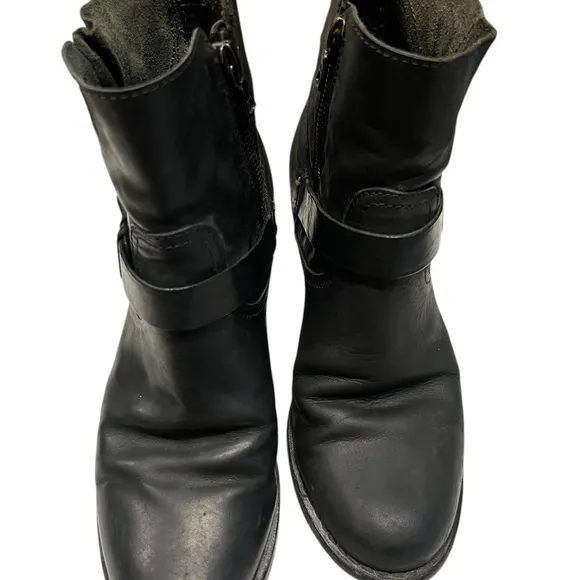 Black Leather Ankle Boots