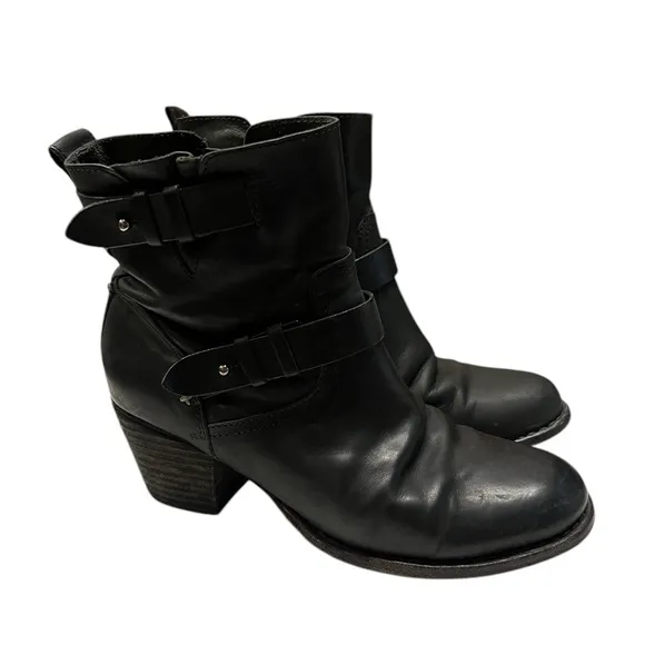 Black Leather Ankle Boots