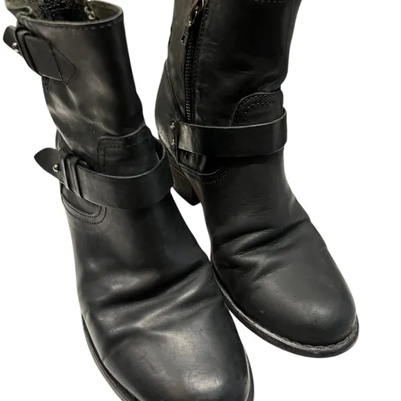 Black Leather Ankle Boots