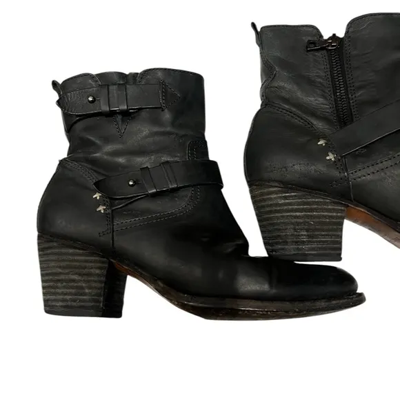 Black Leather Ankle Boots