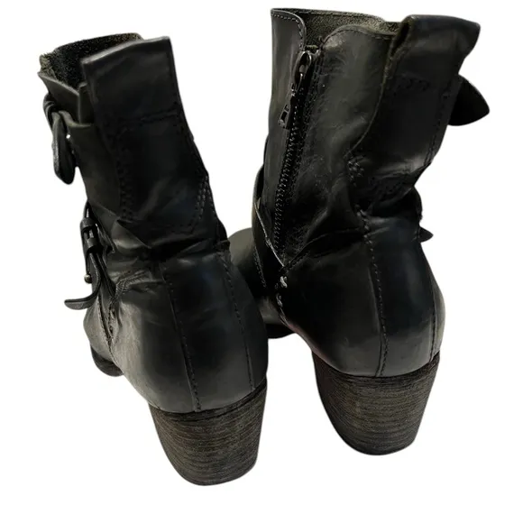 Black Leather Ankle Boots