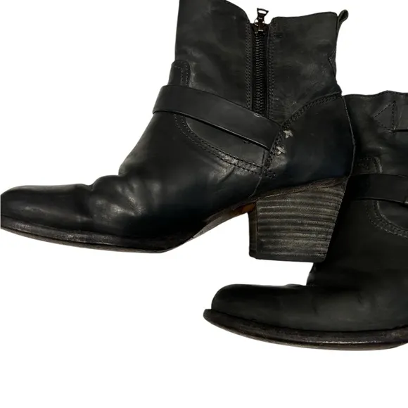 Black Leather Ankle Boots