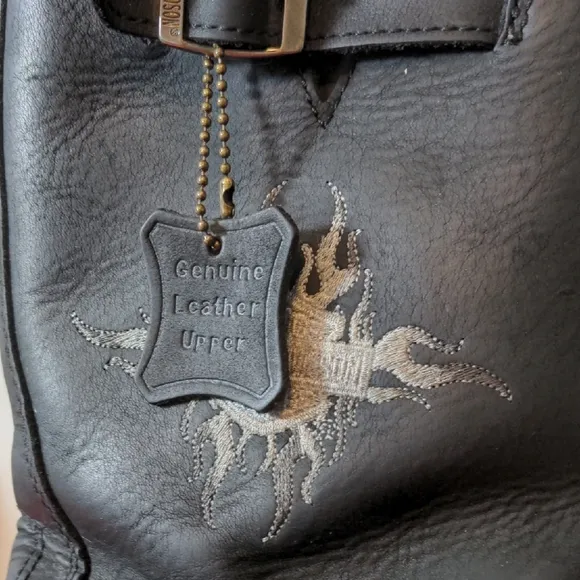 Black Leather Motorcycle Boots