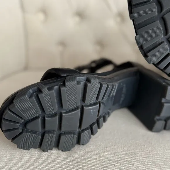 Black Leather Women's sandals comfy edgy sandals