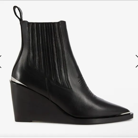 Black Wedge Ankle Boots