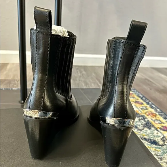 Black Wedge Ankle Boots