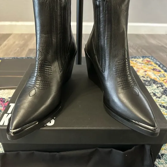Black Wedge Ankle Boots
