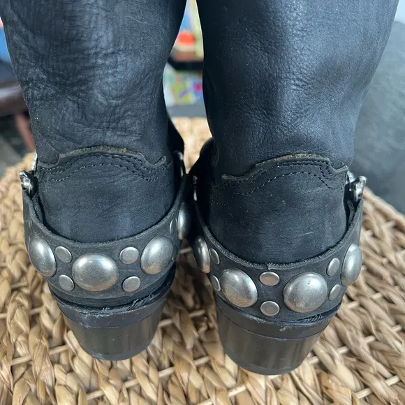 Black Western Boots with Silver Accents