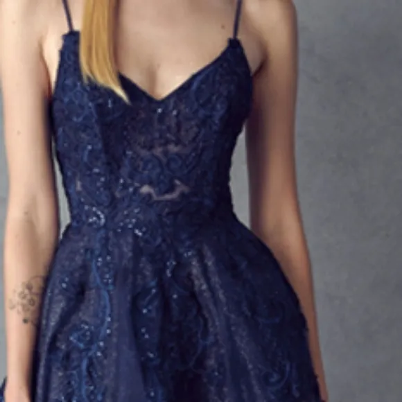 Black,Navy blue, champagne, burgundy embroidered beaded ball gown with open back