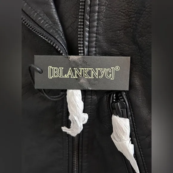 BLANK NYC Vegan Leather Moto Jacket In Onyx Sz XS/S ✨NWT✨