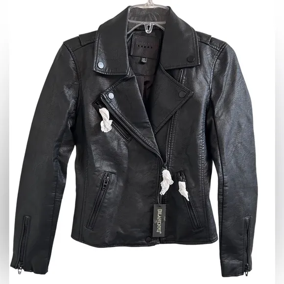 BLANK NYC Vegan Leather Moto Jacket In Onyx Sz XS/S ✨NWT✨