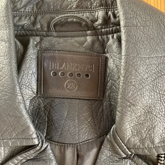 Blank NYC Vegan Leatherette Motorcycle Jacket In All Black Size XS NWT