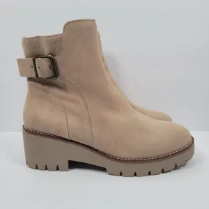 Blondo Darleen Waterproof Women's Beige Suede Boots US Size 7.5M NWOT
