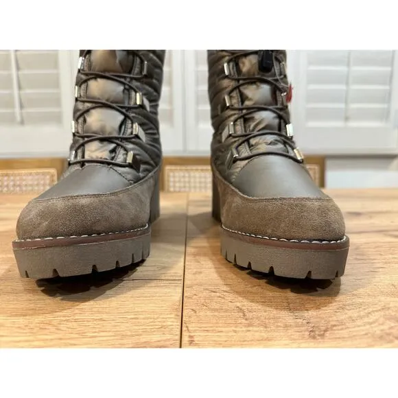 Blondo Daylor Waterproof Boots Size 9.5 NWT Taupe Nylon Upper &amp; Suede Comfy Warm