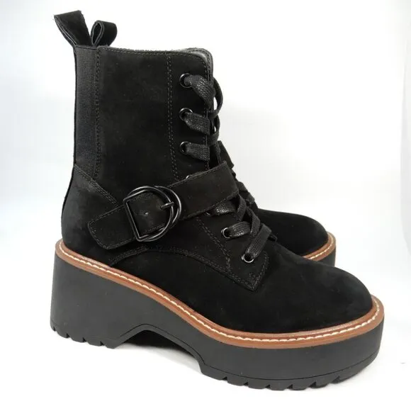 Blondo Grayce Waterproof Platform Bootie Boots Size 6 Black Leather NEW