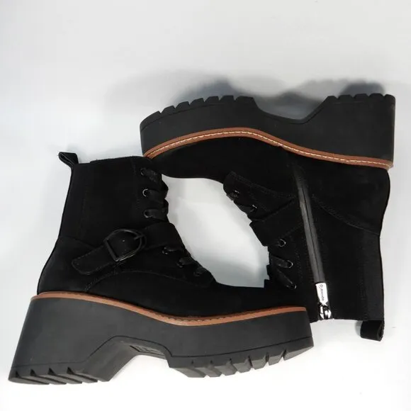 Blondo Grayce Waterproof Platform Bootie Boots Size 6 Black Leather NEW