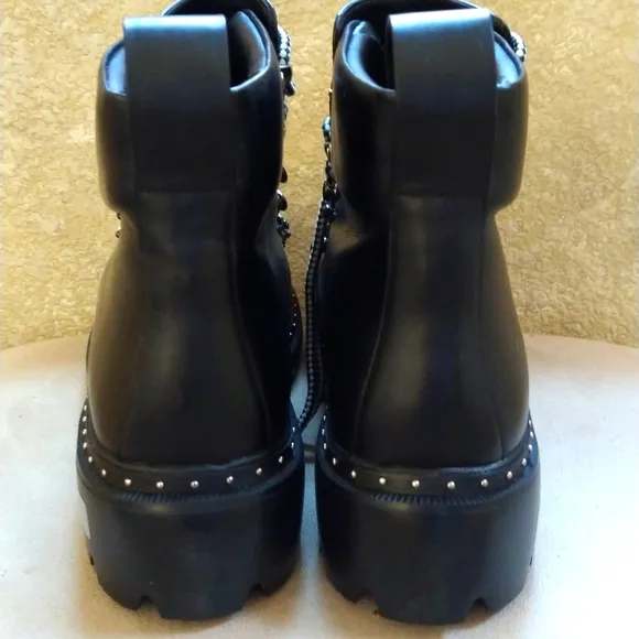 Blondo Lace-up Combat Boots Waterproof Leather Sz 10 NWD
