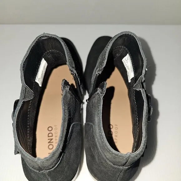 Blondo Shanna Wateproof Ankle Bootie Shoe Black Suede Leather Size 10