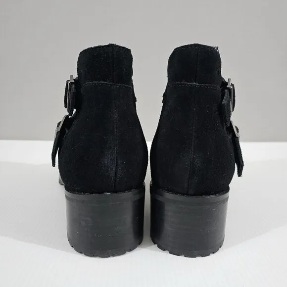 Blondo Shanna Wateproof Ankle Bootie Shoe Black Suede Leather Size 10