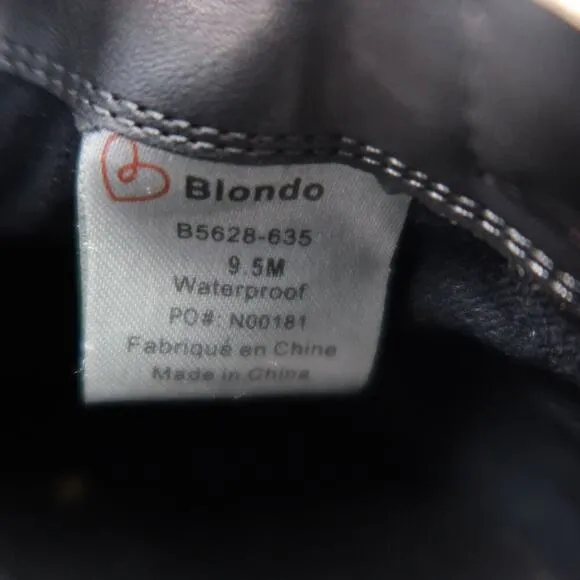 Blondo Shoes Womens 9.5 Bootie Block Heel Leather Zip Fashion Waterproof Classic