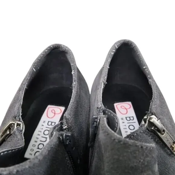 Blondo Shoes Womens 9.5 Bootie Block Heel Leather Zip Fashion Waterproof Classic