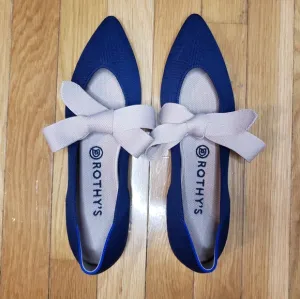 BNIB Rothys Sapphire Mary Janes Size 10, Navy &amp; Pink