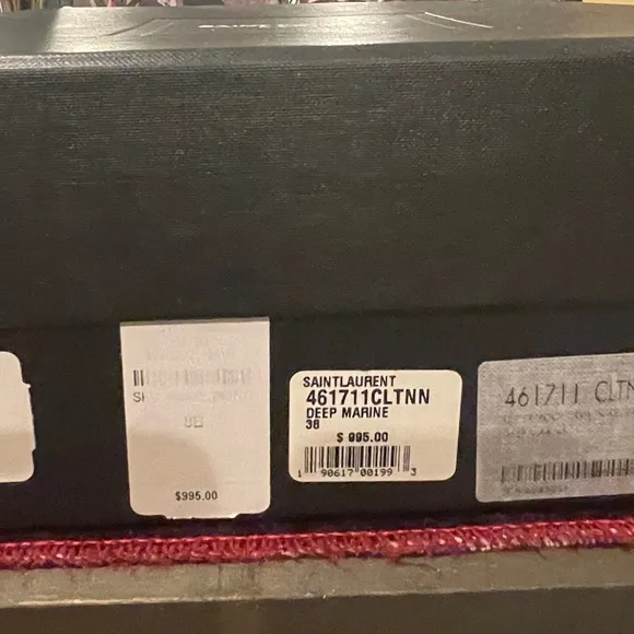 BNIB Saint Laurent 461711 Deep Marine Suede Gladiator, 38